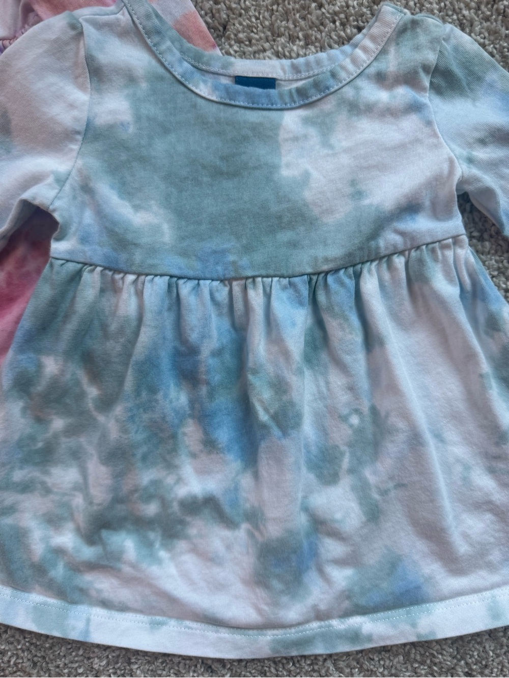Old Navy Baby Girl Tie Dye Dress Bundle 0–3 Months Long Sleeve Cotton Dresses - Picture 6 of 9